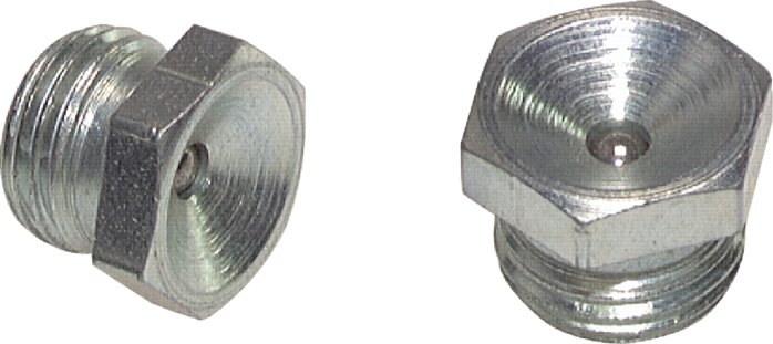 Straight funnel grease nipple, M 8x1, 1.4305