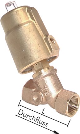 Brass angle seat valve, G 2", closed, standard