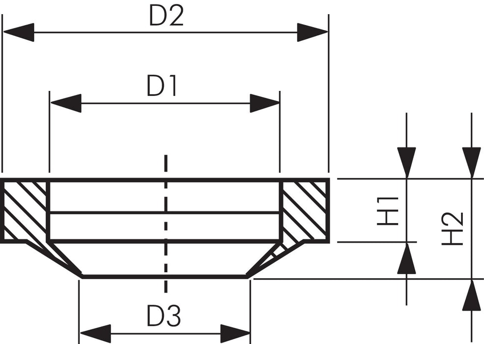 Dichtring, konisch, für Hohlschraubenventile G 1/2"