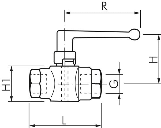 Robinet à boisseau sphérique en laiton, G 3/8", PN 40, filetage de montage M 5