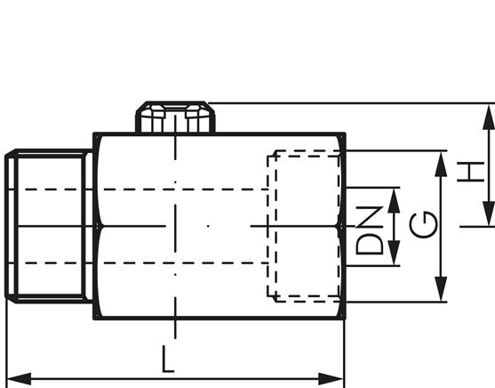 Mini robinet à tournant sphérique en laiton G 1/4" filetage intérieur / filetage extérieur, PN 15