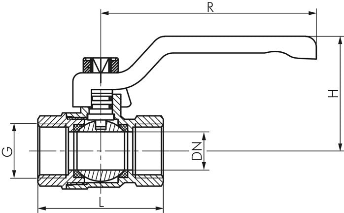 Robinet à boisseau sphérique en laiton, Eco-Line, Rp 3/4", 0 - 25bar