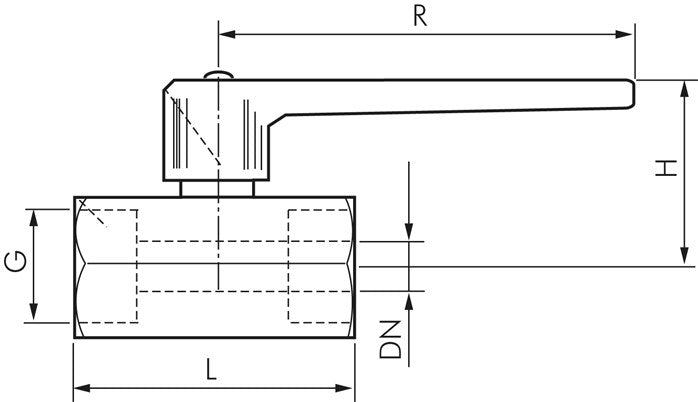 Mini robinet à tournant sphérique à poignée longue, filetage intérieur G 1/8", PN 15