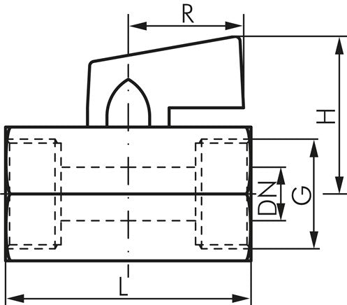 Mini robinet à tournant sphérique en laiton G 1/2" filetage intérieur, PN 15