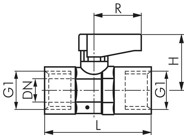 Mini vanne à boisseau sphérique en laiton Rp 1/8"-Rp 1/8" (IG), PN 20