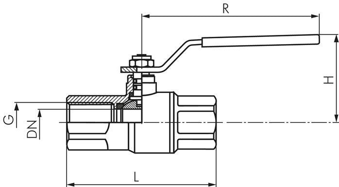 Vanne à boisseau sphérique en laiton, Rp 3/4", 0 - 50bar, pour oxygène (industrie)