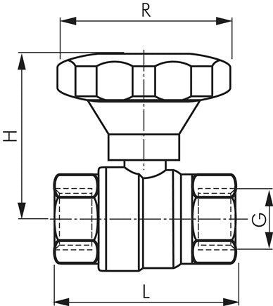 Vanne à boisseau sphérique en laiton à fermeture douce, Rp 1-1/4", 0 - 40bar, DVGW