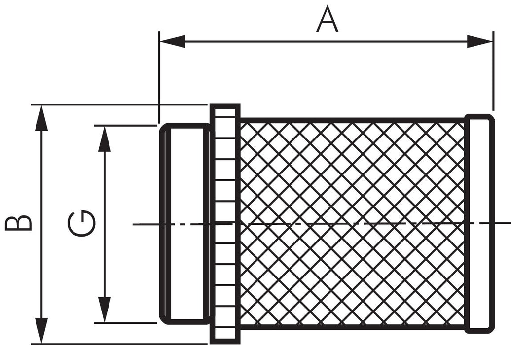 Suction strainer for check valve G 1-1/4", 1.4301 / nylon