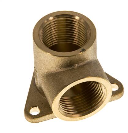 Wall box 2 x G 3/4" (IG), brass