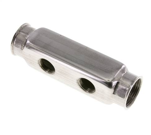 Distribution strip 2x G 1", outlets on one side 2x G 1/2"