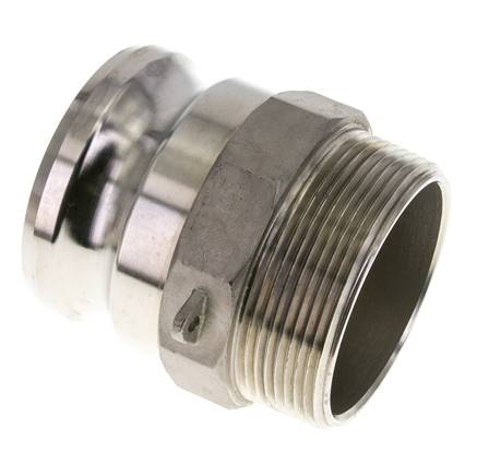 Kamlock-Stecker (F) NPT 3"(AG), Edelstahl (1.4408)