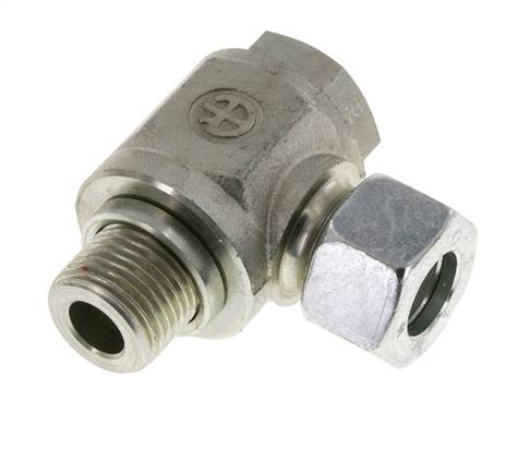 Raccord à vis pivotant coudé G 1/2"-15 L (M22x1,5), acier galvanisé