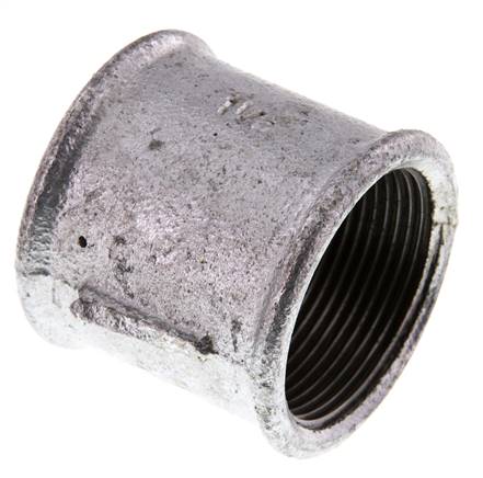 Round sleeve Rp 1-1/2"-Rp 1-1/2", malleable cast iron, galvanized