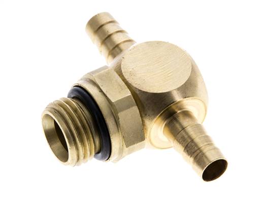 T-connector, G 1/4"-6mm inside, brass