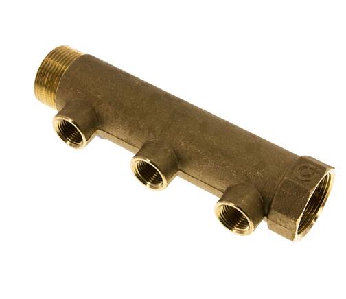 Distribution pipe G 1-1/4" (IT/AG), outlet 3x G 1/2" (IT)