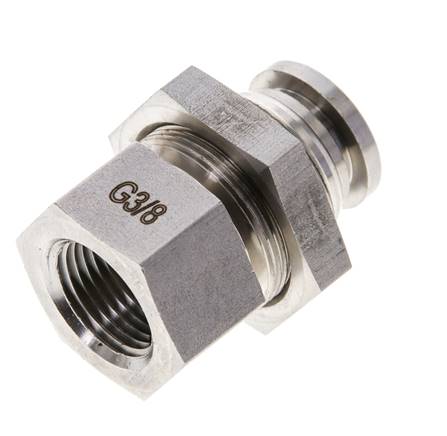 Bulkhead plug connection with female thread. G 3/8"-12mm, IQS-ES LE