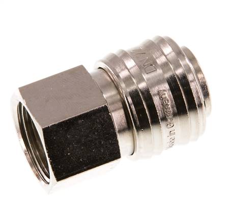 Coupling socket (NW7.2) G 1/2" (IG), nickel-plated brass