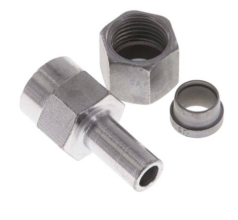 Pressure gauge cutting ring fitting. 10 LG 1/4", galvanized steel