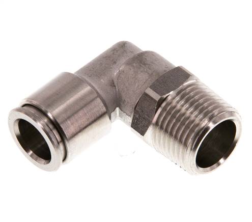 Elbow plug connection, pos. R 3/8"-10mm, IQS stainless steel