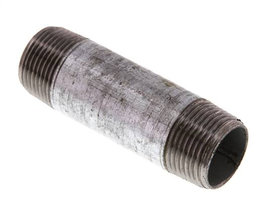 Rohrdoppelnippel R 3/4"-80mm, Stahlrohr ST 37 verzinkt