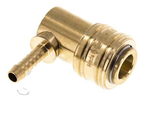 Angle coupling socket (NW7.2) 6 (1/4") mm hose, brass