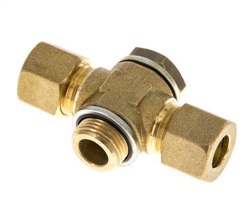 T-compression fitting G 3/8"-10 (M16x1.5)mm, brass