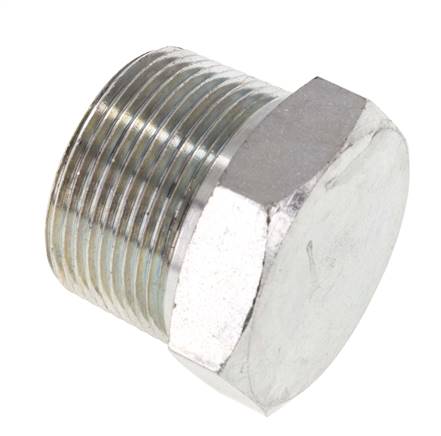 HD sealing plug external hex. NPT 1-1/4", galvanized steel