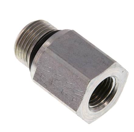 Réducteur hydraulique G 3/8"(AG)-G 1/4"(IG), acier galvanisé, joint élastomère