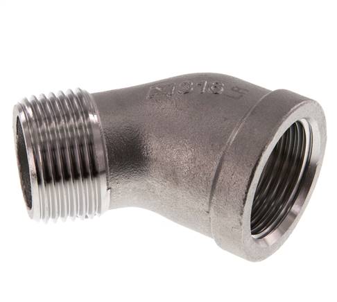 45° screw-in angle Rp 1"(IG)-R 1"(AG), 1.4408