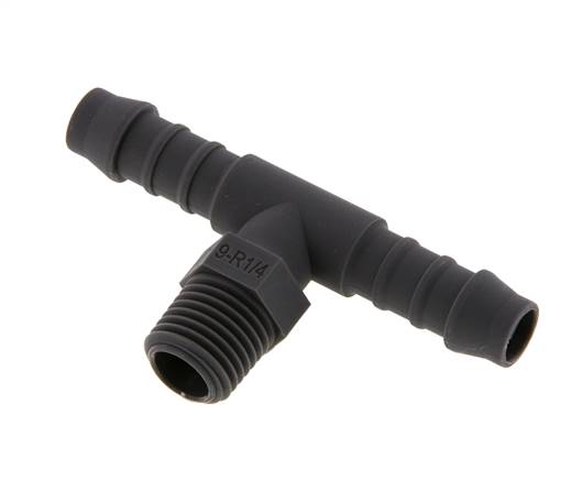 T-threaded nozzle R 1/4"-9 (3/8")mm, PA 6