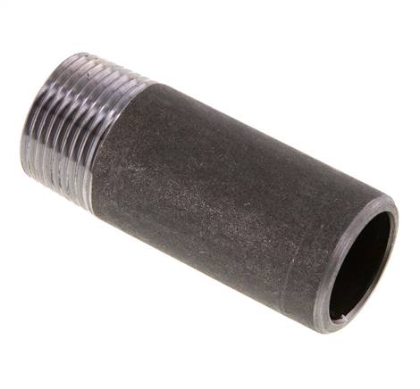 Welding nipple R 1"-80mm-33.7mm, ST 37, black steel