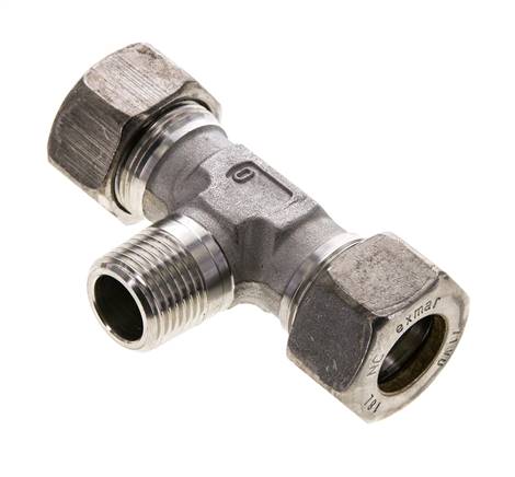 T-Schneidringverschraubung R 1/2"-18 L (M26x1,5), Klemmring 1.4571 (NC)