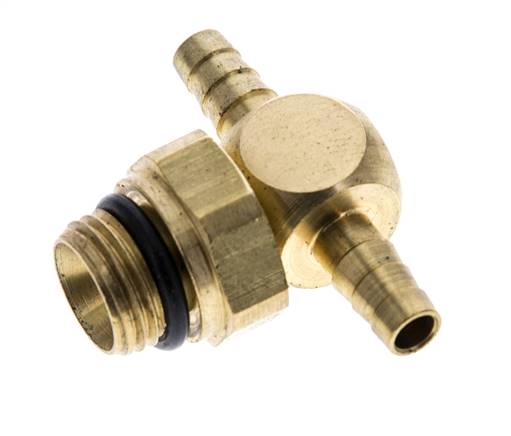 T-connector, G 1/8"-4mm inside, brass