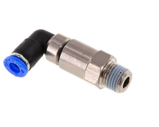 Raccord coudé à vis rapide R 1/4"-6mm, norme IQS