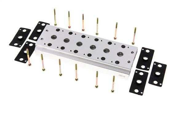 Multiple connection plate (6-way) for 5/2-way &amp; 5/3-way valves