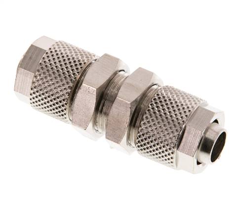 Bulkhead screw connection 10x8 - 10x8mm, nickel-plated brass