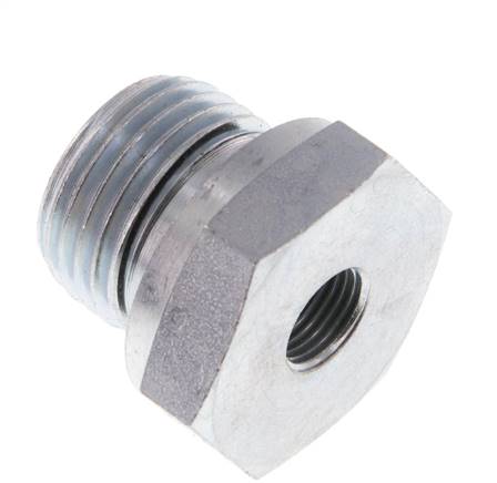 Réducteur hydraulique G 1/2"(AG)-G 1/8"(IG), acier galvanisé, joint élastomère