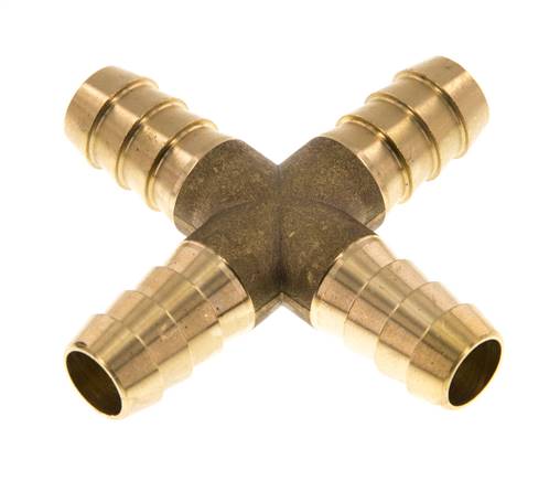 Cross hose connector 13 (1/2")mm, brass