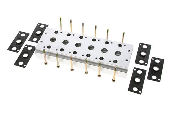 Multiple connection plate (6-way) for 5/2-way &amp; 5/3-way valves