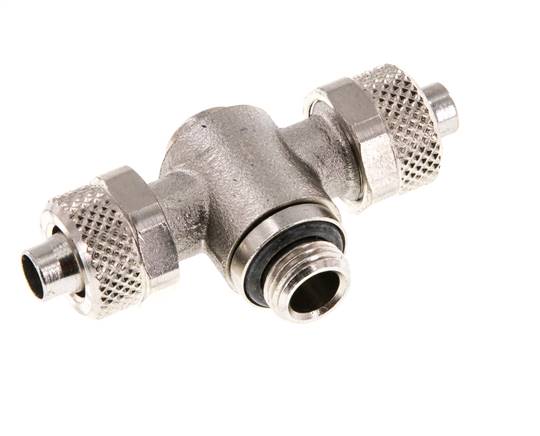 T-screw connection G 1/8"-8x6mm, nickel-plated brass, internal socket.
