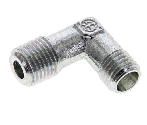 Winkel-Schneidringverschraub. R 1/4"-6 L (M12x1,5), ohne Mutter & Schneidring, Stahl verzinkt