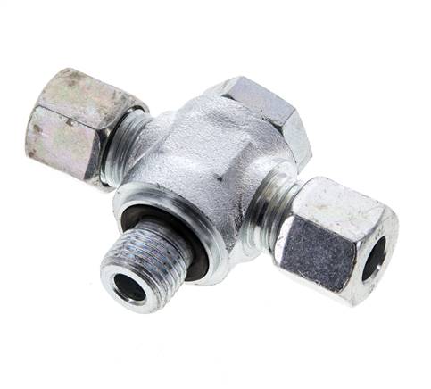 Raccord pivotant en T G 1/4"-8 L (M14x1,5), acier galvanisé