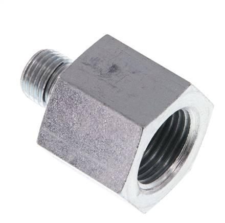 Réducteur hydraulique G 1/4"(AG)-G 1/2"(IG), acier galvanisé, joint élastomère