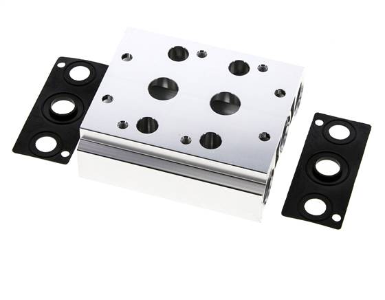 Multiple connection plate (2-way) for 5/2-way &amp; 5/3-way valves