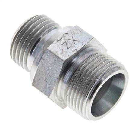 Straight cutting ring fitting. G 1/2"-16 S (M24x1.5), without nut &amp; cutting ring, galvanized steel