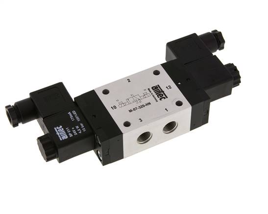 Vanne à impulsion magnétique 3/2 voies, G 1/4", 24 V DC