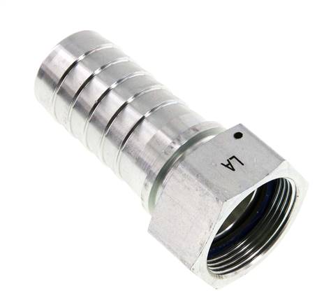 Hose nozzle, DIN EN 14423 G 1-1/2"-38x54mm, galvanized steel