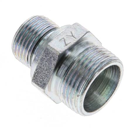 Raccord à bague coupante droite. G 3/8"-15 L (M22x1,5), sans écrou ni bague coupante, acier galvanisé