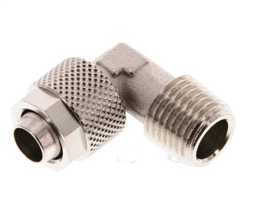 Angle screw connection R 1/4"-10x8mm, nickel-plated brass