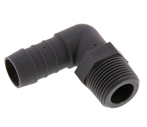 Angle threaded nozzle R 3/4"-19 (3/4")mm, PA 6